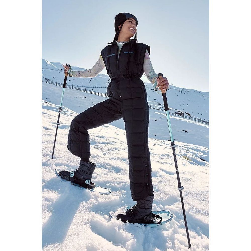 Free People Black Puffer Suit